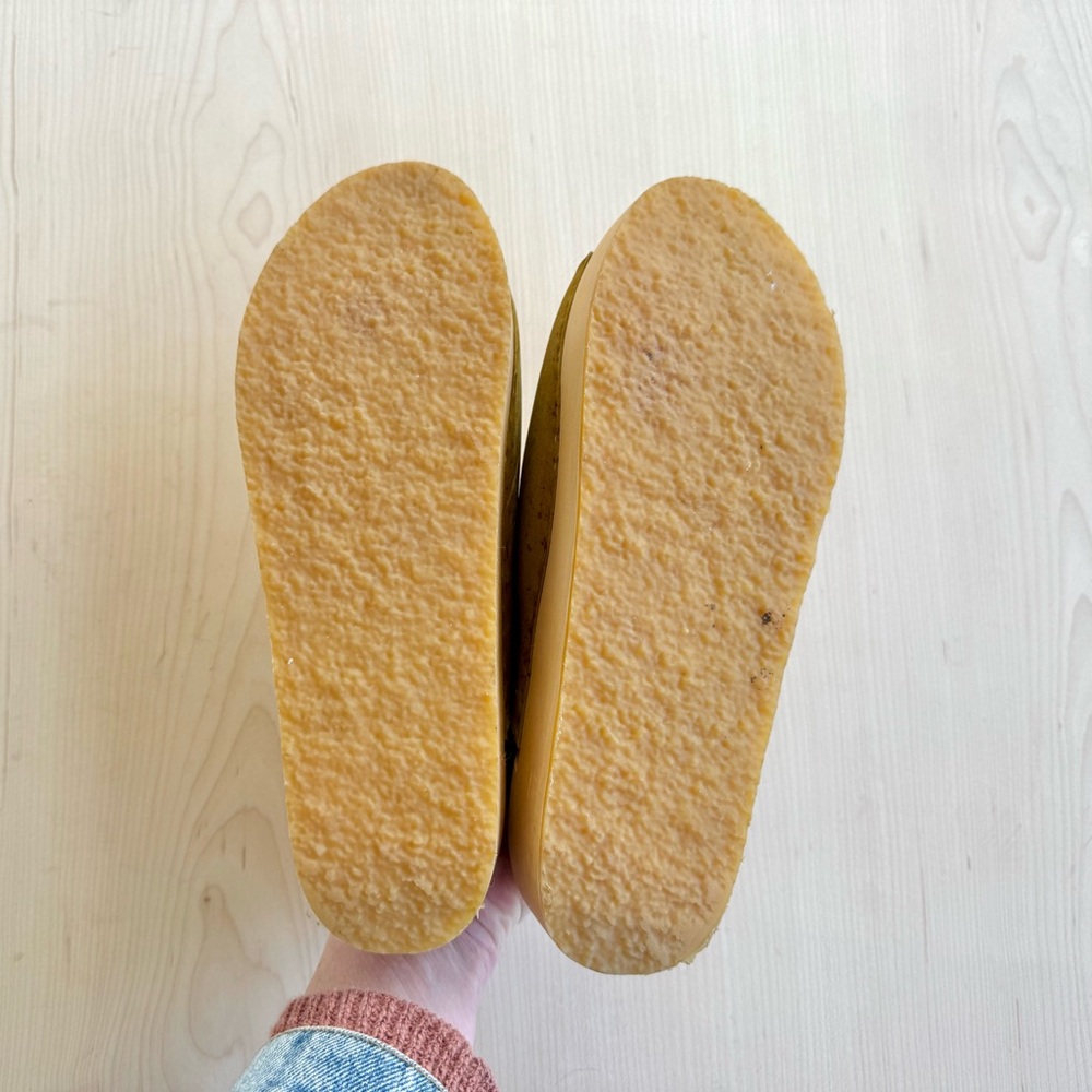 Bryr Mustard Yellow Suede Slide Sandals - Picture 5 of 6